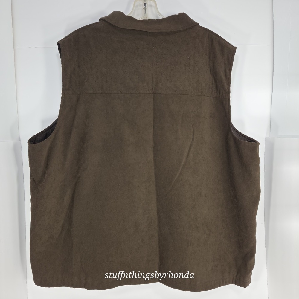 Allison Daley Vest Women 22W Brown Full Zip Pockets Polyester Blend Camping Hike - Picture 2 of 6
